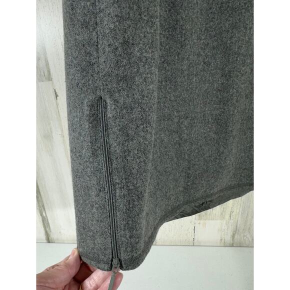 American Eagle Shift Dress Sz 8 (XS) Gray Wool Blend Zip Slits Notch Neck Lined - Picture 7 of 8